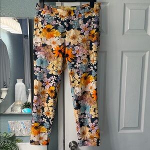 Maeve Floral Ankle Pants - Multicolor